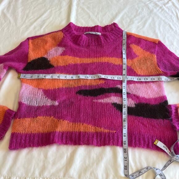 Andersson Bell Pink Geometric Abstract Mohair Mock Neck Pullover Sweater Sz M - Picture 8 of 8